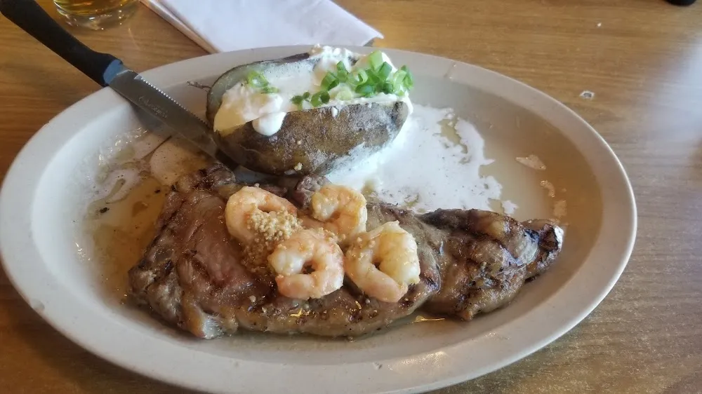 Ribeye Steak with Garlic Shrimp